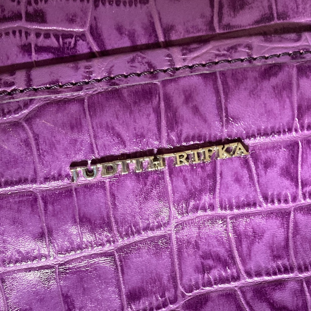 Judith Ripka Purple Embossed Women's Bag - Picture 2 of 9